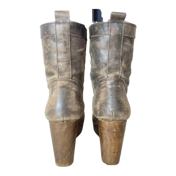 Freebird by Steven 'FIONA' Brown Fur Lined Lace Up Platform Ankle Booties Size 7 - Picture 4 of 8